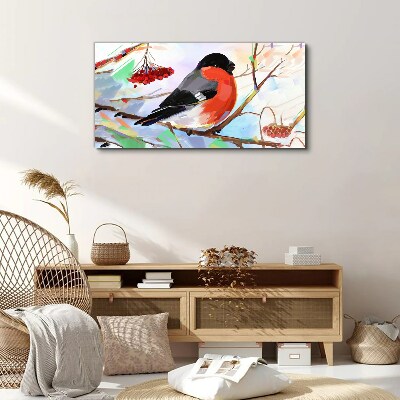 Foto auf leinwand Ein glücklicher Vogel auf einem Ast