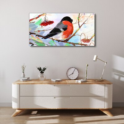 Foto auf leinwand Ein glücklicher Vogel auf einem Ast