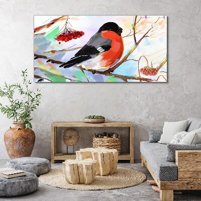 Foto auf leinwand Ein glücklicher Vogel auf einem Ast