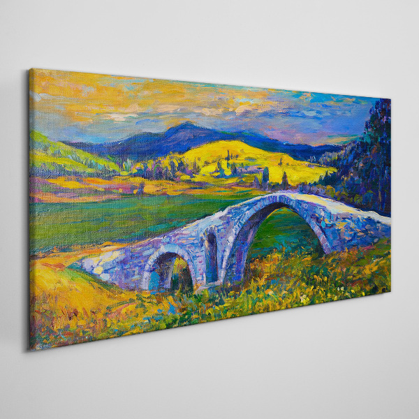 Foto auf leinwand Regenbogenbrücke in malerischer Landschaft