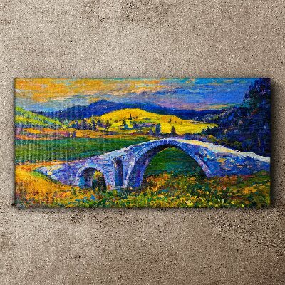 Foto auf leinwand Regenbogenbrücke in malerischer Landschaft