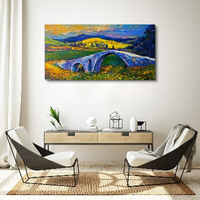 Foto auf leinwand Regenbogenbrücke in malerischer Landschaft