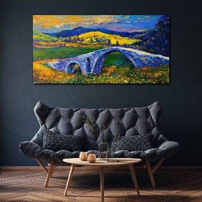 Foto auf leinwand Regenbogenbrücke in malerischer Landschaft