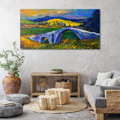 Foto auf leinwand Regenbogenbrücke in malerischer Landschaft