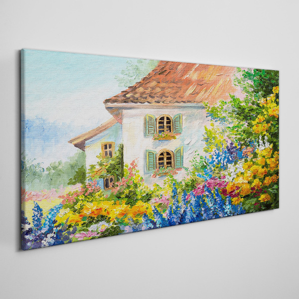 Foto auf leinwand Blumenlandschaft im Sonnenlicht