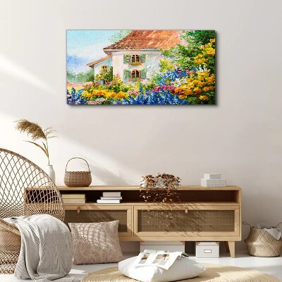 Foto auf leinwand Blumenlandschaft im Sonnenlicht