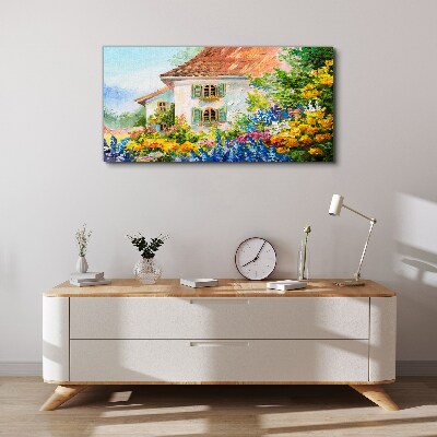 Foto auf leinwand Blumenlandschaft im Sonnenlicht