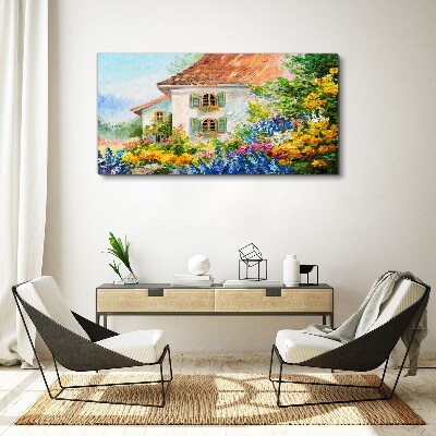 Foto auf leinwand Blumenlandschaft im Sonnenlicht