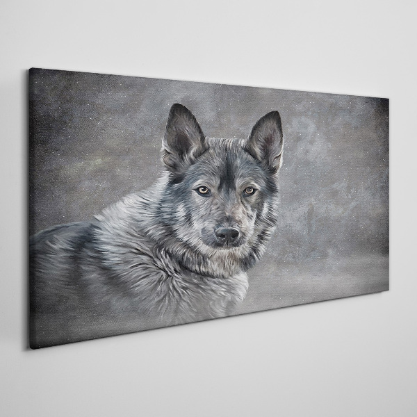 Bild auf leinwand Porträt eines grauen Hundes