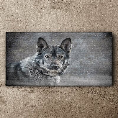 Bild auf leinwand Winterschneetier Wolfshund