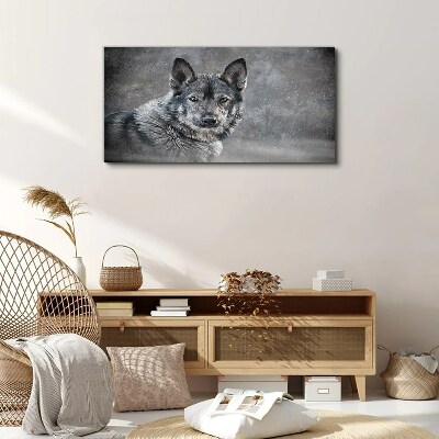 Bild auf leinwand Winterschneetier Wolfshund