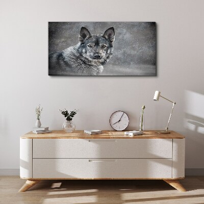 Bild auf leinwand Porträt eines grauen Hundes