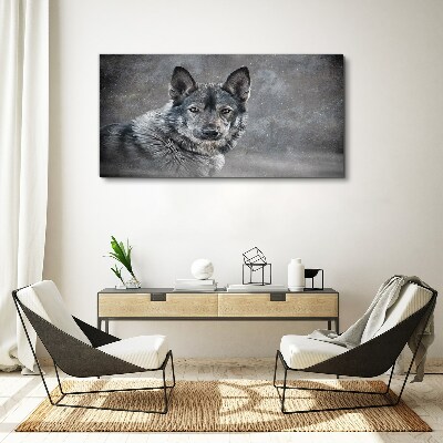Bild auf leinwand Porträt eines grauen Hundes