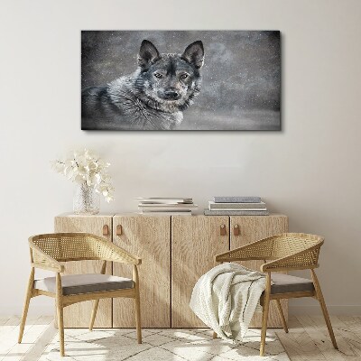 Bild auf leinwand Winterschneetier Wolfshund