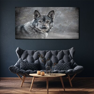 Bild auf leinwand Porträt eines grauen Hundes