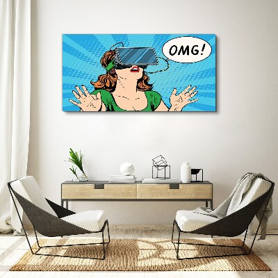 Foto auf leinwand Überraschung in der virtuellen Realität