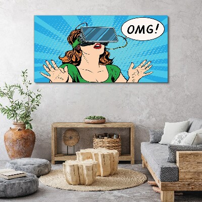 Foto auf leinwand Überraschung in der virtuellen Realität