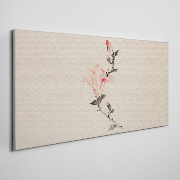 Foto leinwand Floraler Minimalismus in zarten Farbtönen