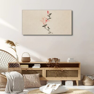 Foto leinwand Floraler Minimalismus in zarten Farbtönen