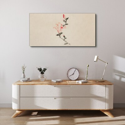 Foto leinwand Floraler Minimalismus in zarten Farbtönen