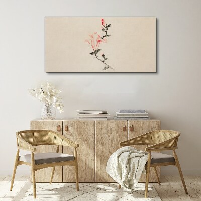 Foto leinwand Floraler Minimalismus in zarten Farbtönen