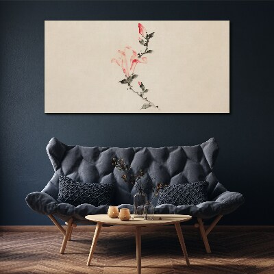 Foto leinwand Floraler Minimalismus in zarten Farbtönen