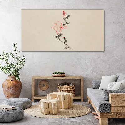 Foto leinwand Floraler Minimalismus in zarten Farbtönen
