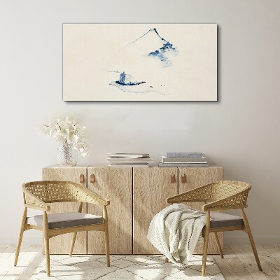 Foto auf leinwand Friedliche Berglandschaft mit einem Boot