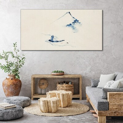Foto auf leinwand Friedliche Berglandschaft mit einem Boot