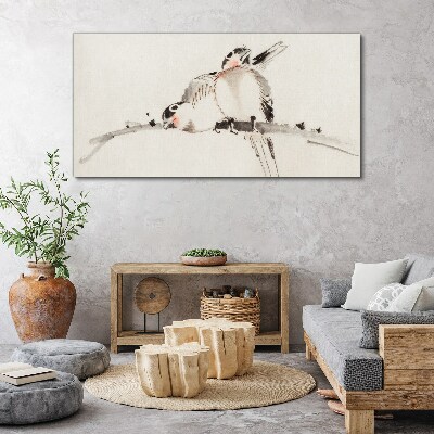 Bild auf leinwand Liebesvögel auf einem Ast