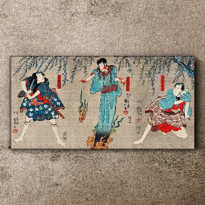 Foto auf leinwand Asiatischer Kimono-Samurai