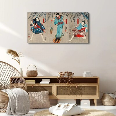 Foto auf leinwand Asiatischer Kimono-Samurai