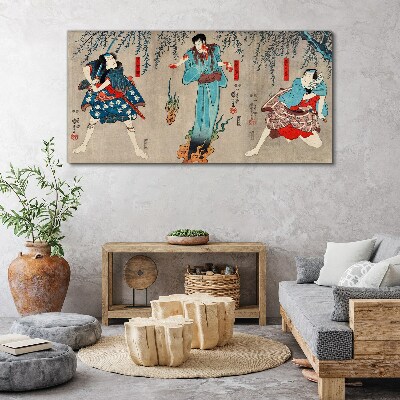 Foto auf leinwand Asiatischer Kimono-Samurai