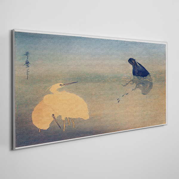 Foto auf leinwand Die Stille des Wassers und des Vogels