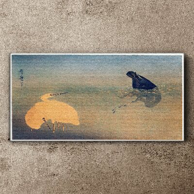 Foto auf leinwand Die Stille des Wassers und des Vogels