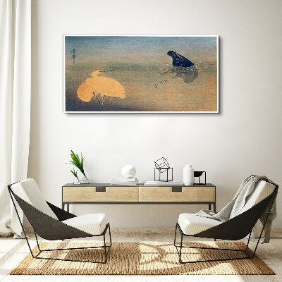 Foto auf leinwand Die Stille des Wassers und des Vogels