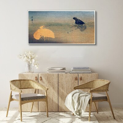 Foto auf leinwand Die Stille des Wassers und des Vogels