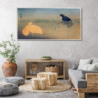 Foto auf leinwand Die Stille des Wassers und des Vogels