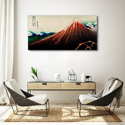 Foto auf leinwand Der Vulkan Fuji in den Farben Japans