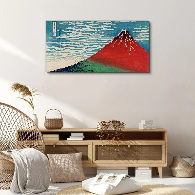 Foto auf leinwand Der Fuji in den Wolken