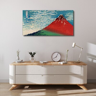 Foto auf leinwand Der Fuji in den Wolken
