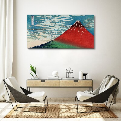 Foto auf leinwand Der Fuji in den Wolken