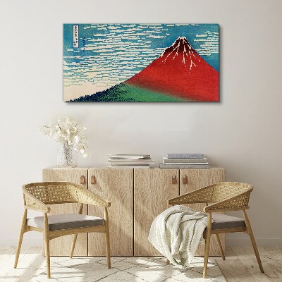 Foto auf leinwand Der Fuji in den Wolken