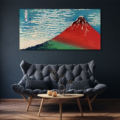Foto auf leinwand Der Fuji in den Wolken
