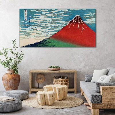 Foto auf leinwand Der Fuji in den Wolken