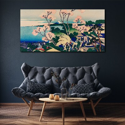 Wandbild Frühlingslandschaft mit Berg Fuji