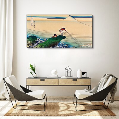 Bild auf leinwand Fischer am Ufer
