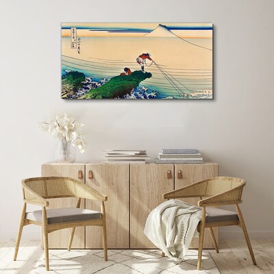 Bild auf leinwand Fischer am Ufer