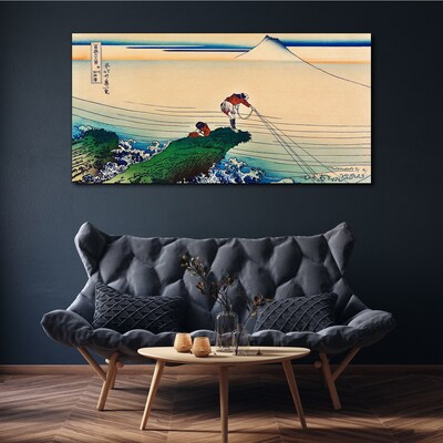 Bild auf leinwand Fischer am Ufer