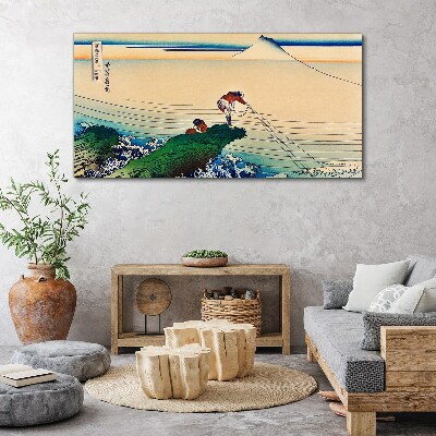 Bild auf leinwand Fischer am Ufer